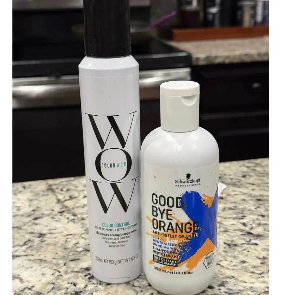 NEW Color Wow Blue Toning Foam Schwarzkopf Goodbye Orange Shampoo Brunette Hair